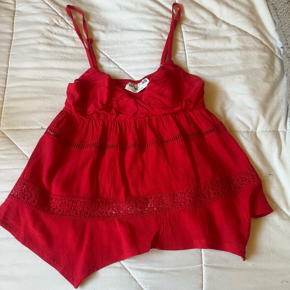 dark red baby doll top
